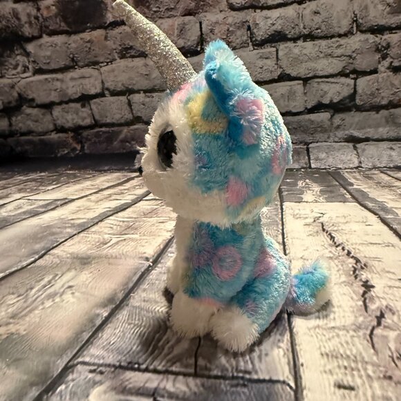Ty Beanie Boos HELENA the Unicorn Husky Puppy Dog 6" H Rainbow Multicolor Soft - Picture 9 of 9